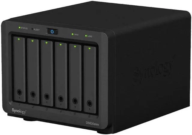 Alt view image 2 of 3 - Synology DiskStation DS620slim iSCSI NAS Server with Intel Celeron Up to 2.5GHz CPU, 6GB Memory, 8TB (4 x 2TB) SSD Storage, DSM Operating System
