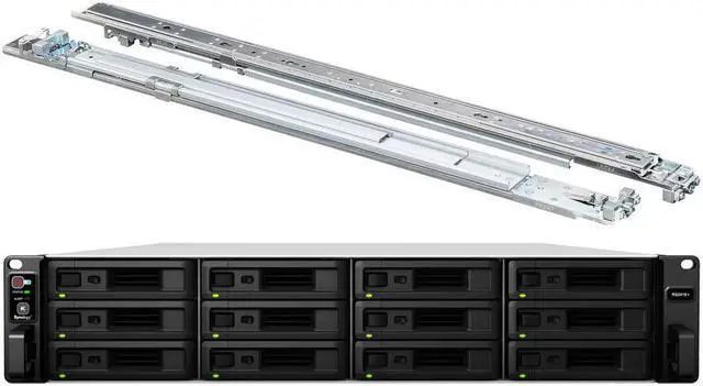 Main image of Synology RackStation RS2418+ NAS Server Bundle with Rail Kit, Intel Atom C3538 Quad-Core, 32GB DDR4, 12TB SSD, Synology DSM Software