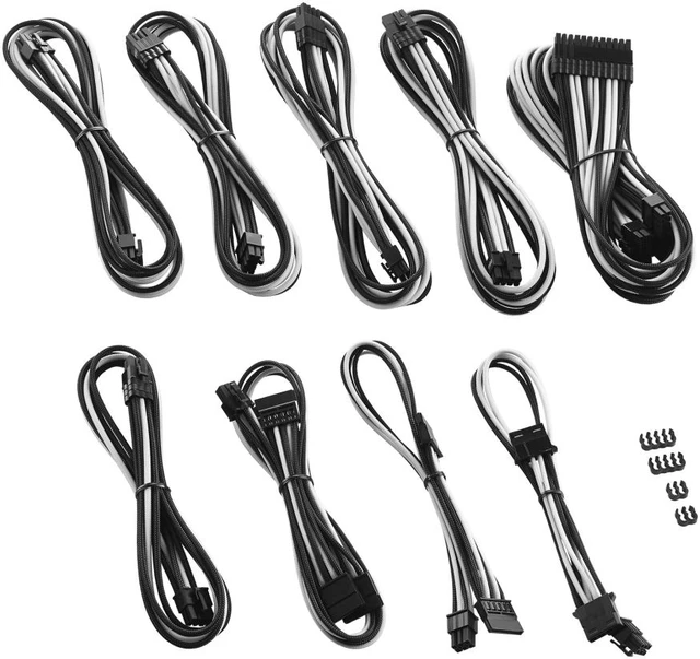 Alt view image 2 of 4 - CableMod PRO ModMesh C-Series RMi & RMx Cable Kit - BLACK / WHITE
