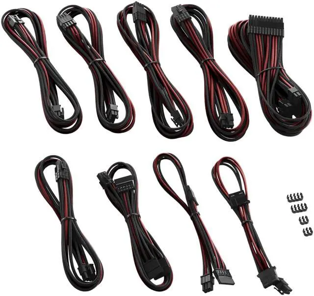 Alt view image 2 of 4 - CableMod PRO ModMesh C-Series RMi & RMx Cable Kit - BLACK / BLOOD RED