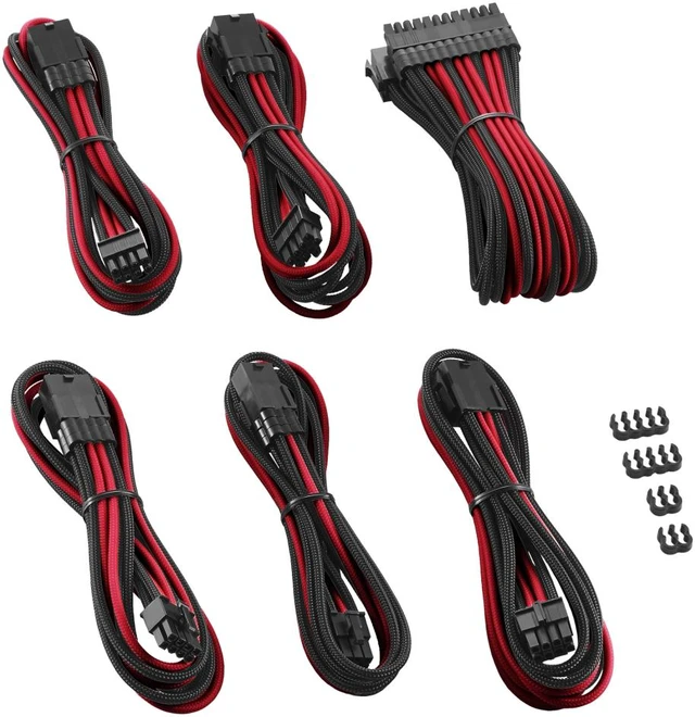 Alt view image 3 of 5 - CableMod PRO ModMesh Cable Extension Kit - BLACK / RED