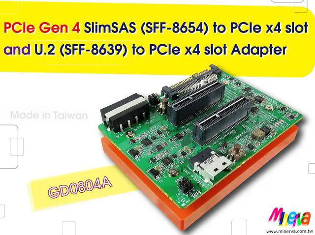 Main image of PCIe Gen4 SlimSAS 4i to PCIe x4 Slot and U.2 to PCIe x4 Slot Adapter
