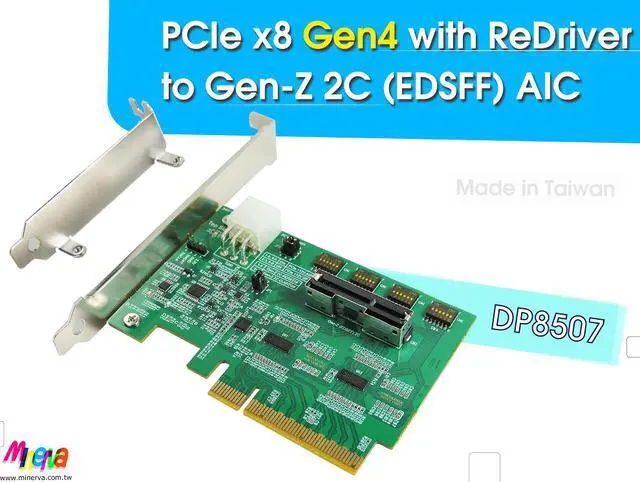 Main image of PCIe x8 Gen4 with ReDriver to Gen-Z 2C (EDSFF) AIC