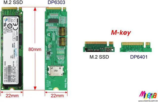 Alt view image 5 of 5 - M.2 Golden Edge PCIe Gen 4 with ReDriver for SFF-8612 4i Adapter