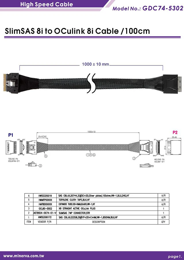 Alt view image 5 of 6 - OCulink 8i PCIe 4.0 to U.2 Daul port Adapter & PCIe 4.0 OCulink 8i to SlimSAS 8i Cable, 100cm KIT