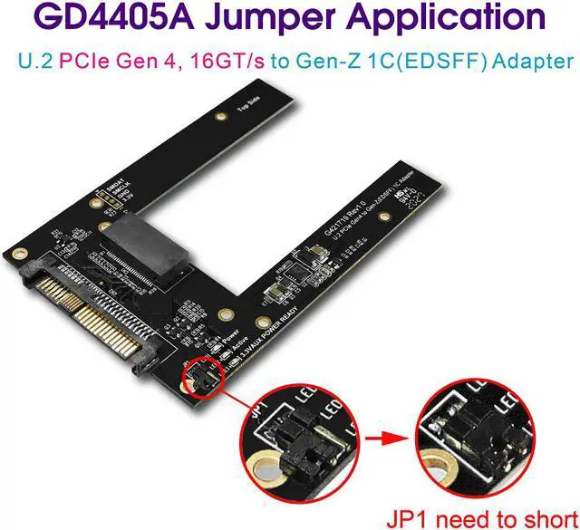 Alt view image 2 of 6 - U.2 PCIe 4.0 to Gen-Z 1C+12V Hot plug Power Protection Adapter