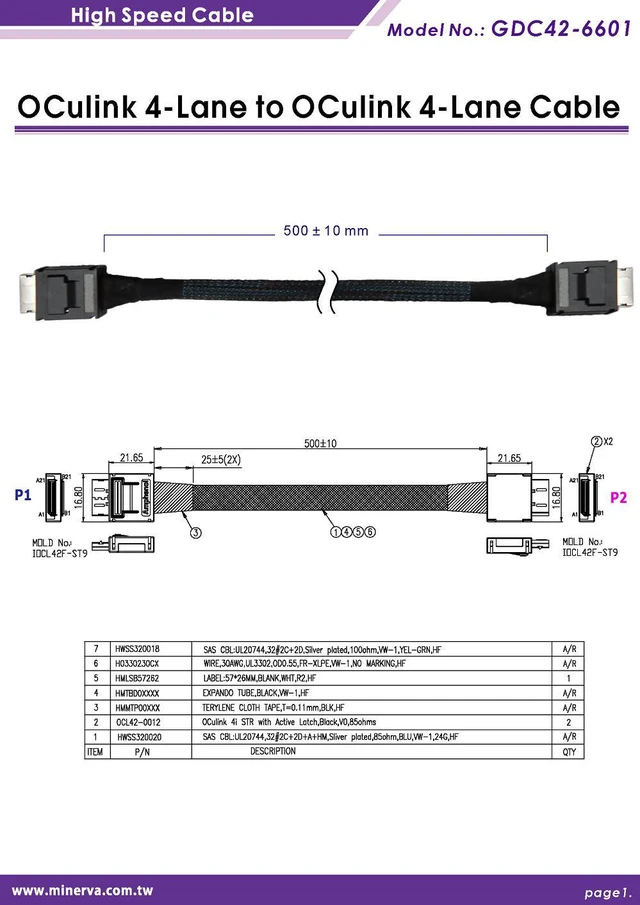 Alt view image 5 of 6 - SFF-8611 to SFF-8611/PCIe Gen 4 16 GT/s Cable, 50cm