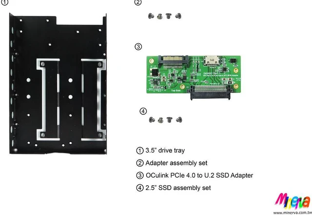 Alt view image 5 of 5 - SFF-8612 4i PCIe Gen 4 to U.2 (SFF-8639) with 3.5" Enclosure