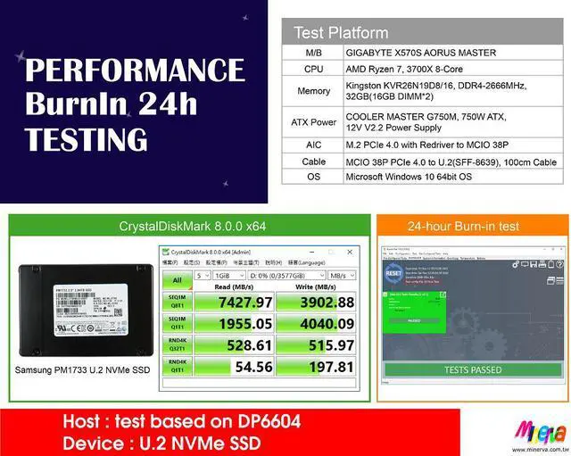 Alt view image 4 of 7 - M.2 M-key PCIe Gen 4 with ReDriver for MCIO 38P
