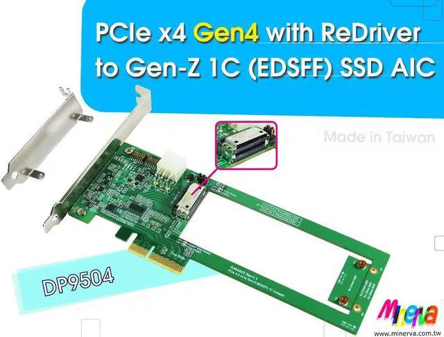 Alt view image 2 of 6 - PCIe x4 Gen4 with ReDriver & Hotswap controllers for Gen-Z 1C AIC