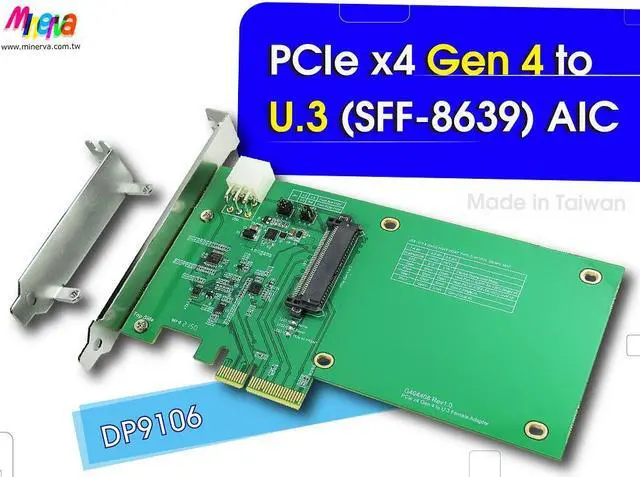 Alt view image 2 of 5 - PCIe x4 Gen4 to U.3(SFF-8639) support 2.5" SSD PWRDIS Enable