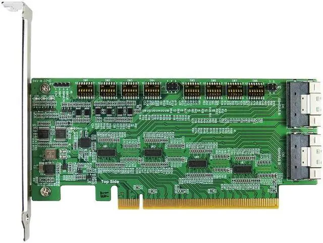 Main image of PCIe x16 Gen 4 with ReDriver to SlimSAS 8i x2, supports bifurcation