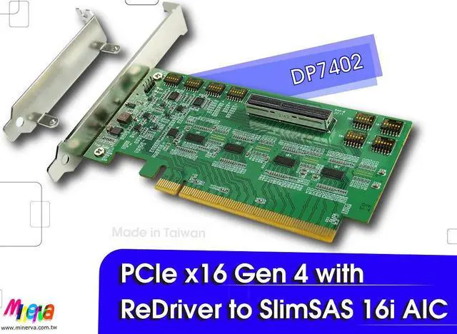 Alt view image 2 of 5 - PCIe x16 Gen 4 with ReDriver to SlimSAS 16i for NVIDIA GeForce RTX 3080 GPU