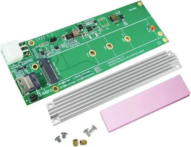 Main image of SlimSAS 4i(SFF-8654) to M.2 NVMe(22x110mm) SSD, Support Hot plug Power Protection