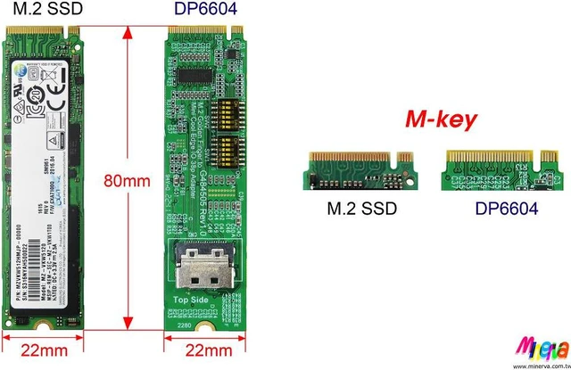 Alt view image 7 of 7 - M.2 PCIe 4.0 with ReDriver to MCIO 38P+MCIO 38P to U.2(SFF-8639) Cable, 100cm