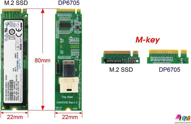 Alt view image 5 of 7 - PCIe x4 Gen4 with ReDriver to MINI SAS HD 4X (SFF-8673) & MINI SAS HD 4X to U.2, 50cm cable