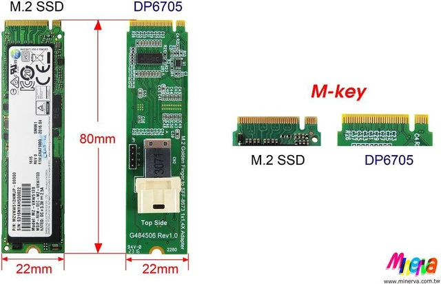 Alt view image 7 of 7 - PCIe x4 Gen4 with ReDriver to MINI SAS HD 4X+MINI SAS HD 4X to U.2, 100cm cable