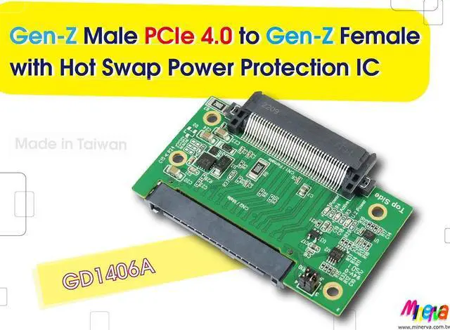 Main image of Gen-Z Male SFF-TA-1001 PCIe Gen 4 to Gen-Z Female with Hot Plug Power Protection IC