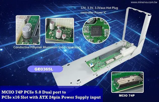 Main image of PCIe x16 Gen5 with Redriver to MCIO 74P Daul port