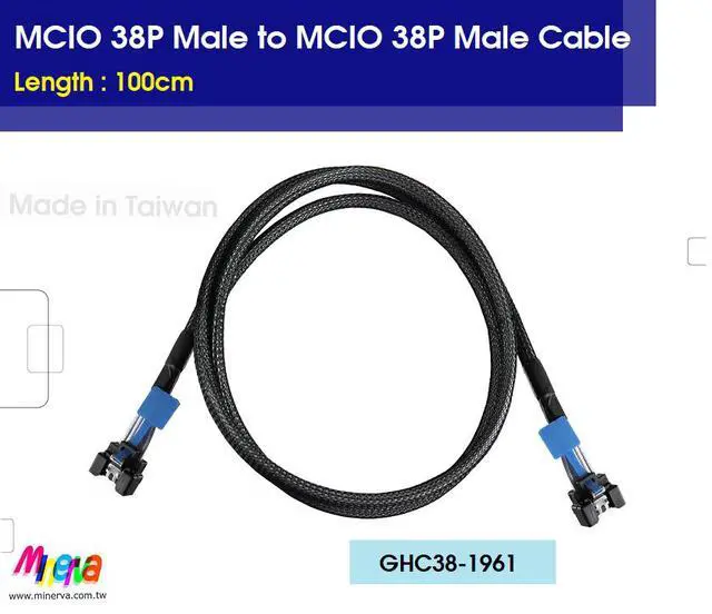 Main image of MCIO 38P Male to Male, 100cm Cable