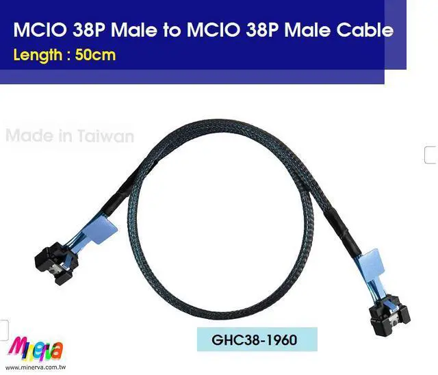 Main image of MCIO 38P Male to Male, 50cm Cable
