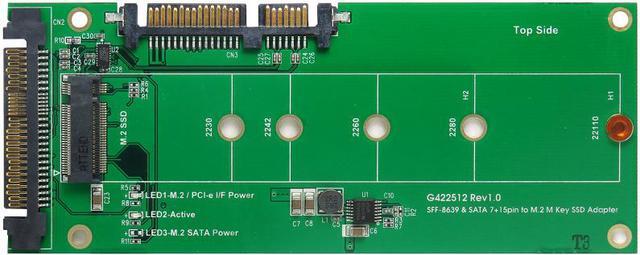 Main image of U.2 (SFF-8639) to M.2 NVMe SSD & SATA 7+15pin to M.2 (SATA I/F) SSD Adapter Support 2230 / 2242 /2260 /2280 /22110