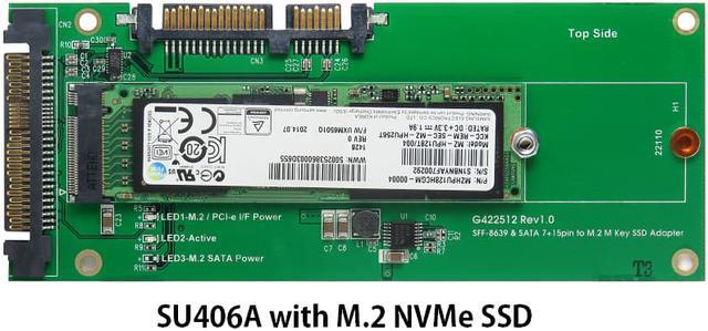 Alt view image 6 of 7 - U.2 (SFF-8639) to M.2 NVMe SSD & SATA 7+15pin to M.2 (SATA I/F) SSD Adapter Support 2230 / 2242 /2260 /2280 /22110