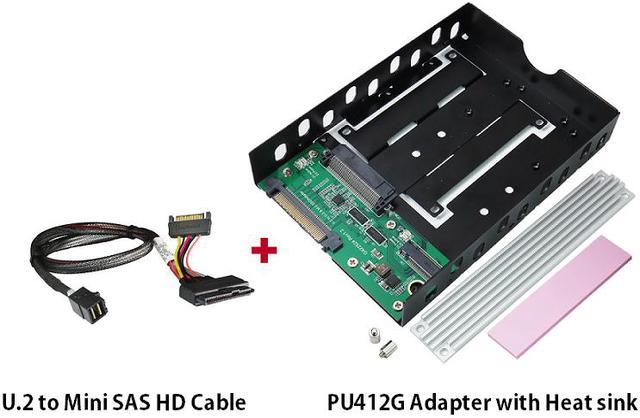 Innocard 2.5 SSD & M.2 SSD mount to 3.5 drive tray / 3.5 U.2 (SFF-8639)  to U.2 & M.2 NVMe SSD Adapter with U.2 to Mini SAS HD (SFF-8643) Cable 