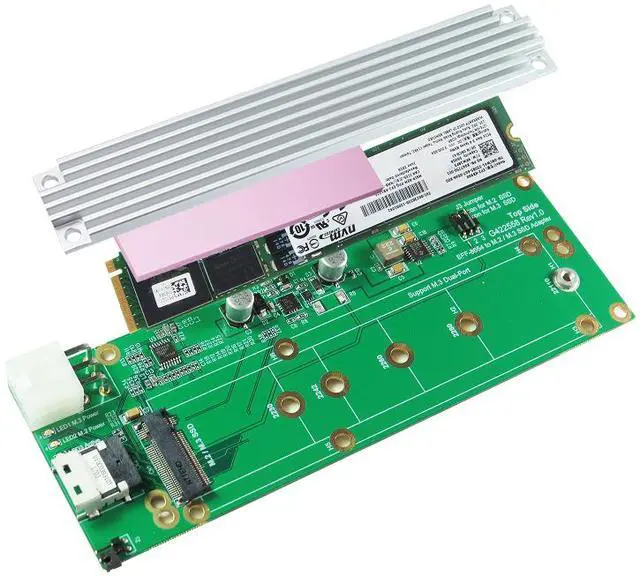 Alt view image 5 of 6 - Innocard Slimline SAS (SFF-8654) to M.2 NVMe SSD Adapter with Slimline SAS to Mini SAS HD Cable