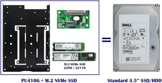 Alt view image 5 of 6 - Innocard PCIe Gen 3 / 4-Lane to Mini SAS HD & Slimline SAS Adapter with U.2 to Mini SAS HD Cable & 3.5" U.2 to M.2 NVMe SSD device tray