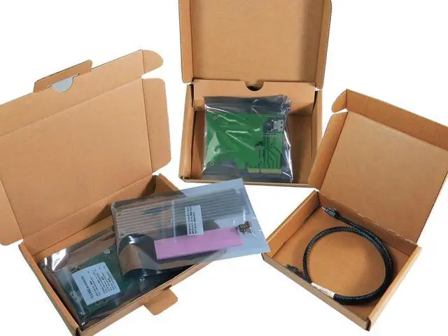 Alt view image 6 of 6 - Innocard PCIe x4 to Slimline SAS Adapter with Slimline SAS Cable with Slimine SAS to M.2 / M.3 (NF1) SSD Adapter + SSD Heat sink