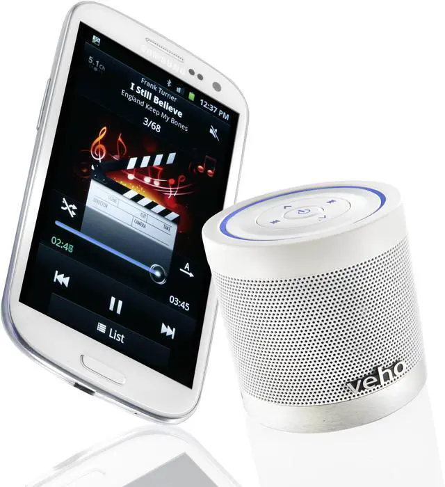 Alt view image 7 of 20 - Veho M-4 Bluetooth Portable Rechargeable Speaker (White)