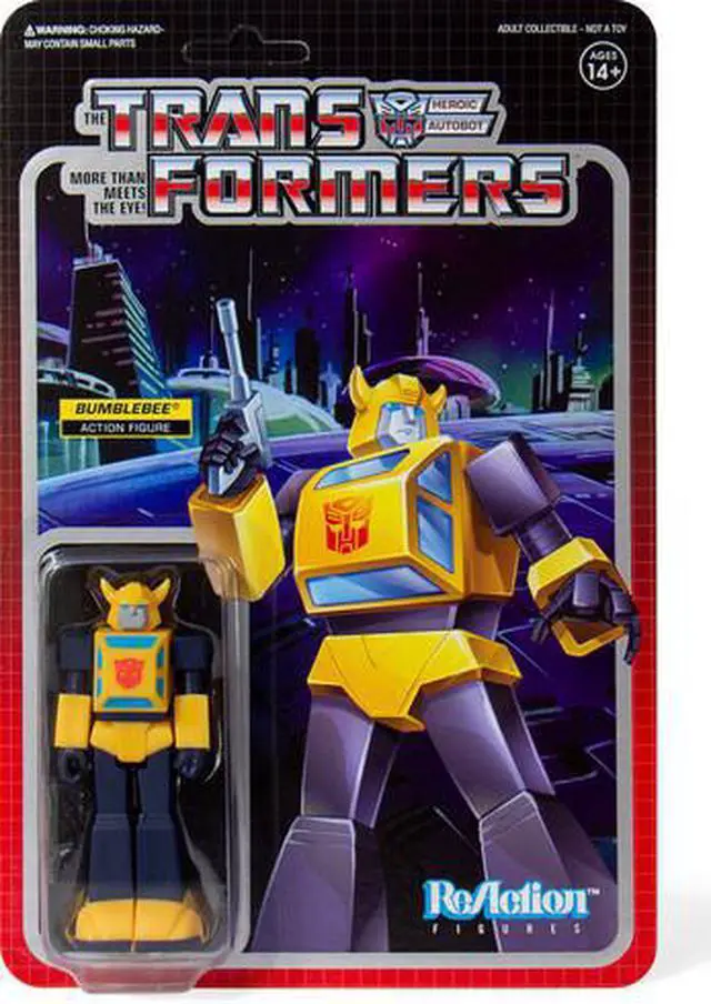 Alt view image 3 of 3 - Transformers Bumblebee ReAction Figure Retro Themed Autobot Plastic Super7
