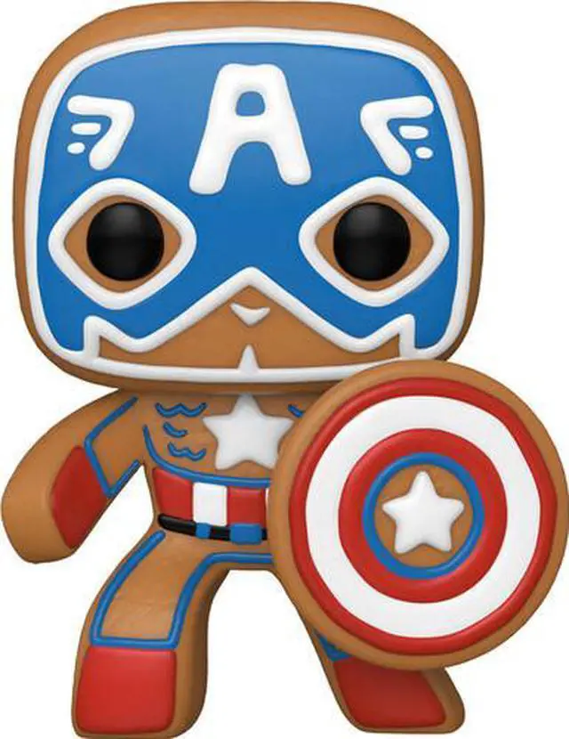 Main image of Funko POP Marvel Holiday Gingerbread Captain America Vinyl Figure 3.75 Inches