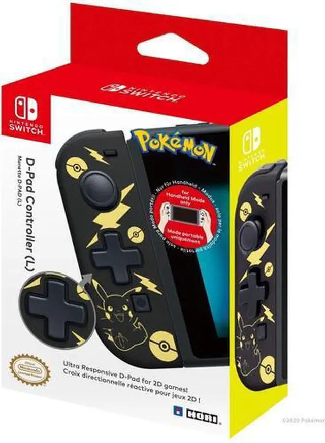 Alt view image 2 of 2 - hori nintendo switch d-pad controller (l) (pokemon: black & gold pikachu) by - officially licensed by nintendo and the pokemon company international - nintendo switch