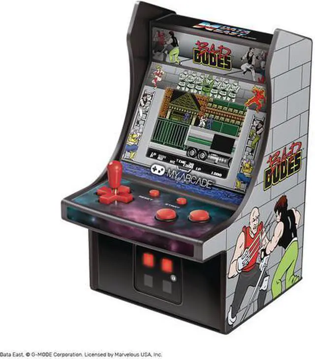 Alt view image 8 of 8 - MY ARCADE Bad Dudes Collectible Retro Micro Arcade Machine Portable Handheld Video Game Licensed by Data East