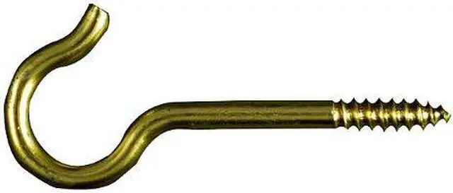 Alt view image 2 of 2 - National #8 Solid Brass Ceiling Hook (3-Pack) N192286