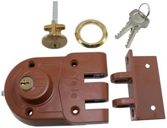 Yale V197 1-4 Sprayed Bronze Double Cylinder Jimmy Proof Deadlock With Two  Hardened Steel Interlocking Deadbolts And An Angle Strike