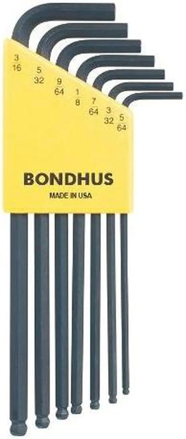 Alt view image 5 of 7 - 10945 7pc Ball Driver L-Wrench Set Standard BONR1511 BONDHUS