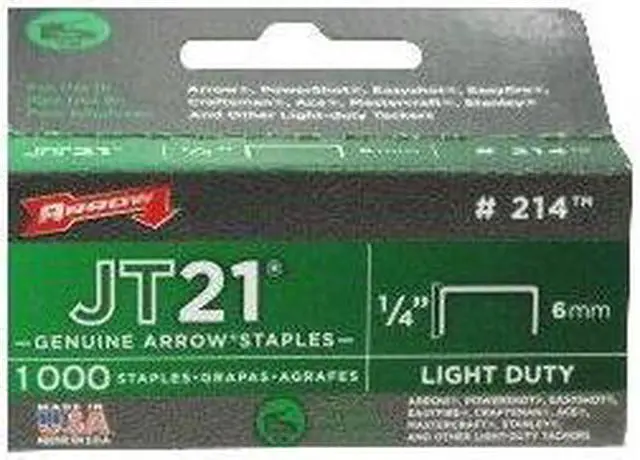 Alt view image 2 of 2 - Arrow JT21 Light Duty Staple, 1/4 In. (1000-Pack) 214 Pack of 5