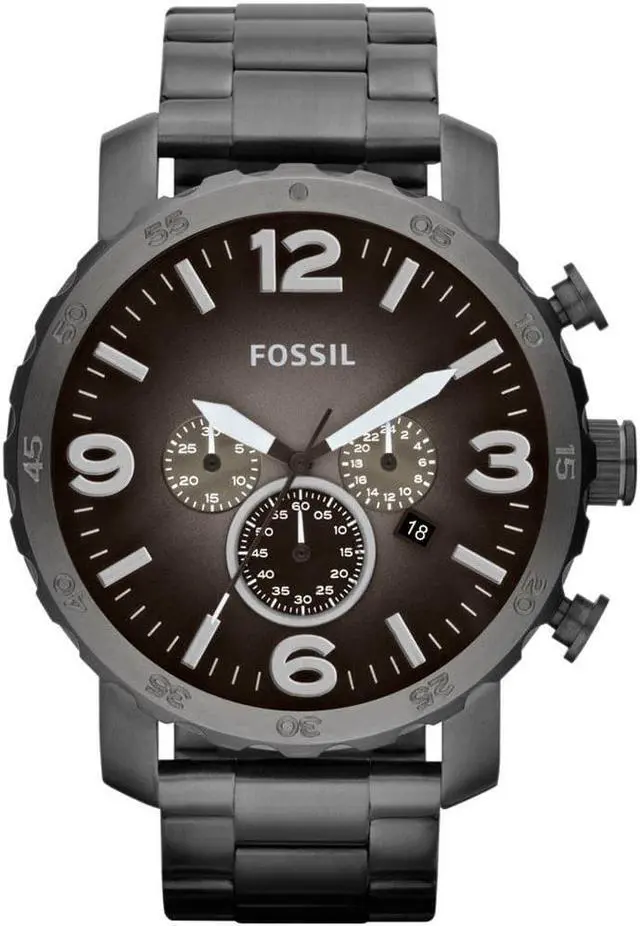 Alt view image 6 of 11 - Fossil Nate Chronograph Smoke Grey Dial Ion-plated Mens Watch JR1437
