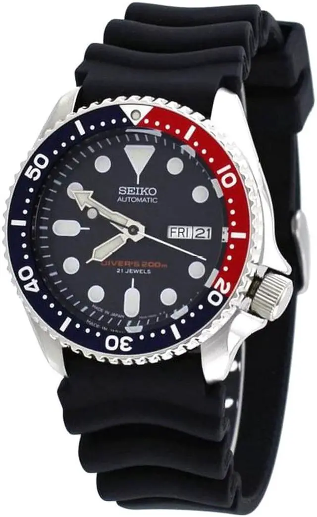 Main image of Seiko Divers Automatic Black/Blue Dial Black Rubber Mens Watch SKX009J1
