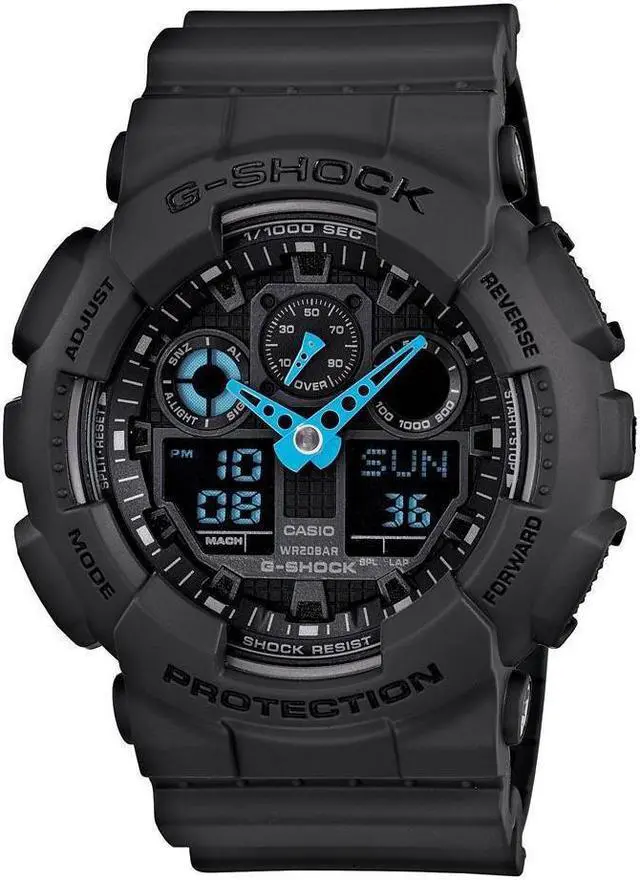 Alt view image 11 of 16 - Casio GA100C-8A G-Shock Black Plastic Resin Case and Bracelet Digital-Analog Dial