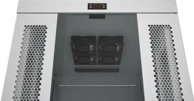 Alt view image 2 of 7 - 32U 35” Deep Free Standing Server Rack Cabinet.  ACCESSORIES FREE!! Thermo Control System, 4 Fan Cooling Panel, Vented Shelf, Fully Lockable Innovated Design Network IT Server Rack Enclosure