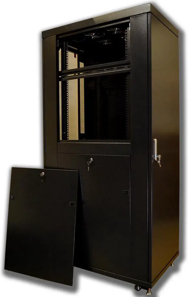 Alt view image 3 of 7 - Sysracks 42U 39" Deep IT Free Standing Server Rack Cabinet Enclosure For Server and other 19" Equipment Accessories Free!!! Temperature Control System, Casters, LED-Screen, PDU and other accessories