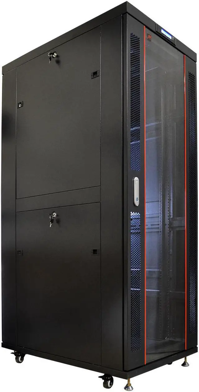 Alt view image 4 of 7 - Sysracks 42U 39" Deep IT Free Standing Server Rack Cabinet Enclosure For Server and other 19" Equipment Accessories Free!!! Temperature Control System, Casters, LED-Screen, PDU and other accessories