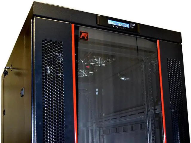 Alt view image 2 of 7 - 27U 39" Deep Free Standing Server Rack. Fits Most of Servers, ACCESSORIES FREE!! Thermo Control System, 4 Fan Cooling Panel, Shelf, 8-Way PDU , Fully Lockable 39" Deep Network IT Server Rack Enclosure