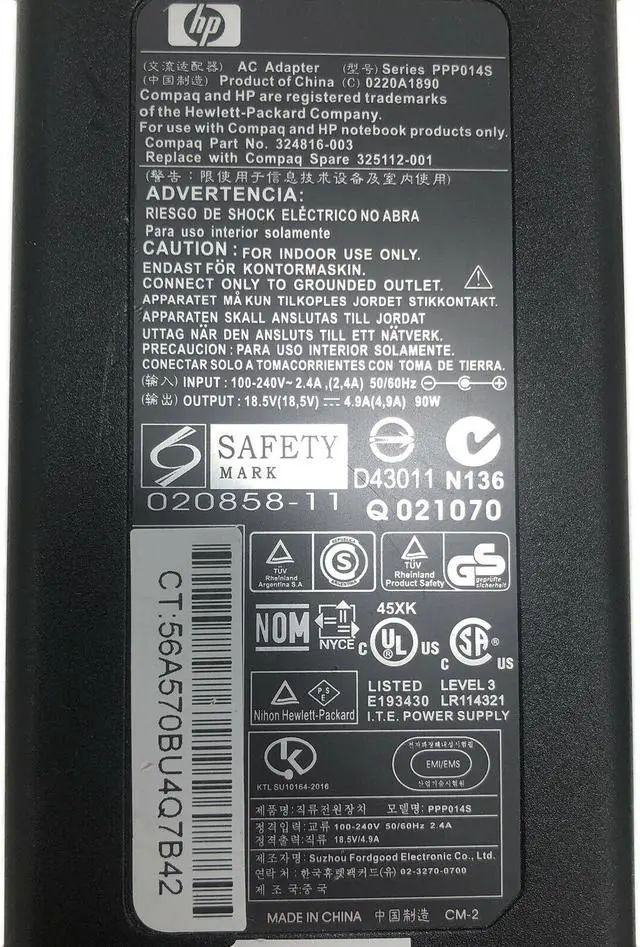 Alt view image 2 of 4 - Original HP 90W AC Adapter 5.5mm for Pavilion Laptop ZE5530EA ZE5534EA w/PC OEM