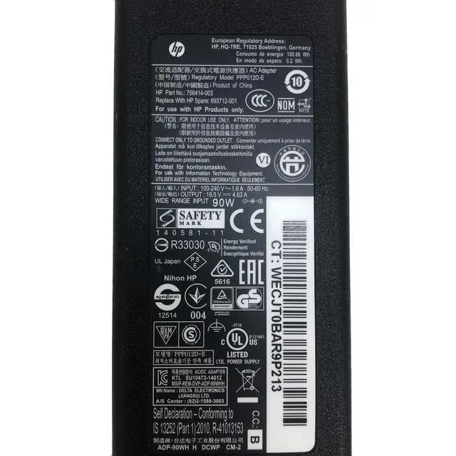 Alt view image 2 of 6 - Genuine 90W HP AC Adapter for ENVY dv7 Model TPN-W109 dv7t-7300 C2Y69AV Charger