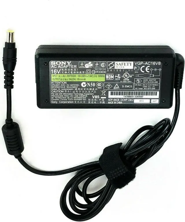 Alt view image 2 of 3 - Genuine Sony VGP-AC16V8 AC Adapter for Vaio VGN-B VGN-S VGN-T Series W/P.Cord